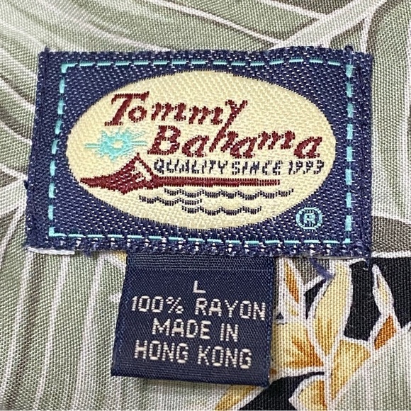 Tommy Bahama Palm Leaf Aloha Shirt Tropical Hawaiian Vacation Large - Picture 4 of 5